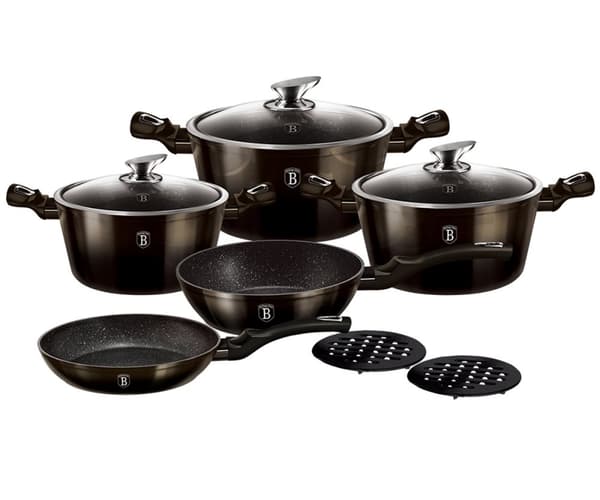 GRYDER SÆT 13 ELEMENTER. BERLINGER HAUS BH-6615 SHINY SORT