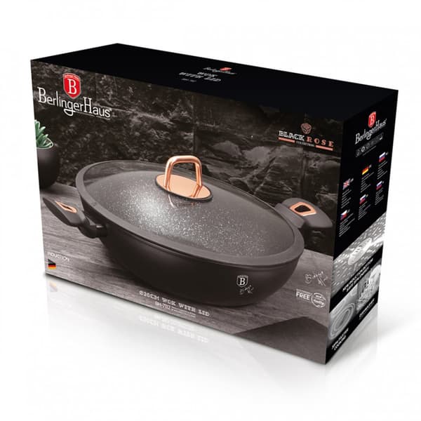 GRANIT WOK 30cm BERLINGER HAUS BH-7112 SVART ROSE