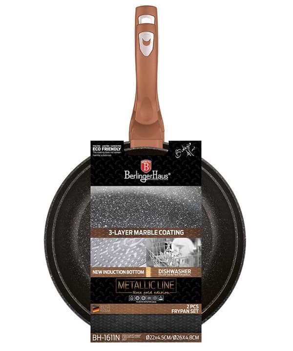 SÆT MED 2 BERLINGER HAUS ROSE GULD GRANIT PANDER BH-1611