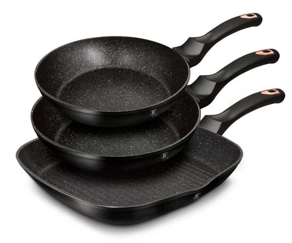 SET MED 3 BERLINGERHAUS BLACK ROSE GRANIT PANOR BH-6156