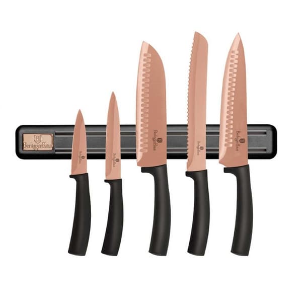 SÆT MED 5 KØKKENKNIVE MED STRIP BERLINGER HAUS BH-2614 ROSE GULD