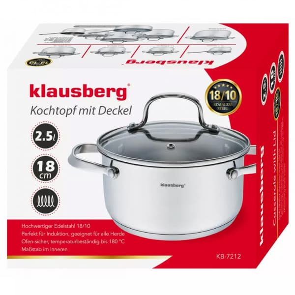 KLAUSBERG GRYDE MED LÅG 2,5 L KB-7212