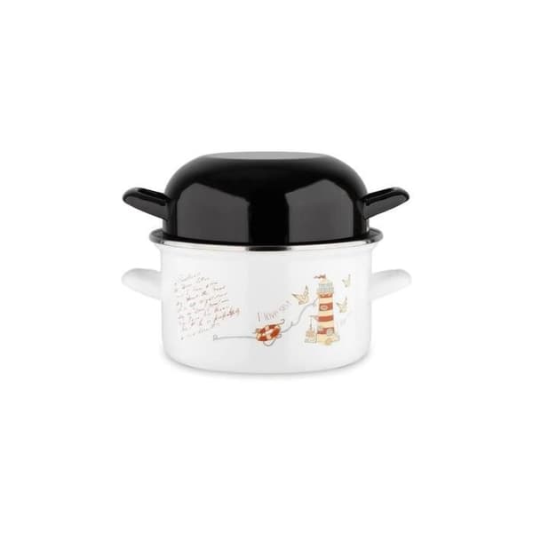 BAUMALU formgryta 20 cm - Fyrinredning - Svart lock - Vit