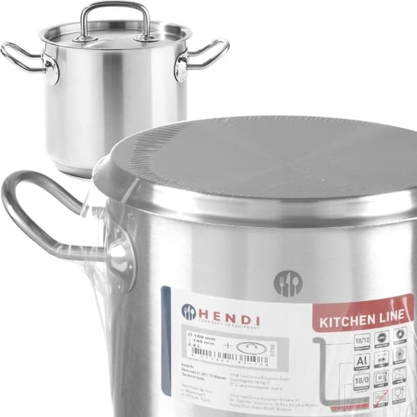 Kitchen Line høj gryde med låg, 2,8 l, diameter. 160 x 140 t - Hendi 837108