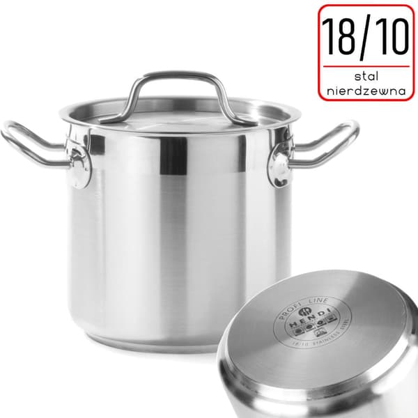 Profi Line høj gryde med låg, Sandwichbund, 50 l diameter. 400 x 400 h - Hendi 832806