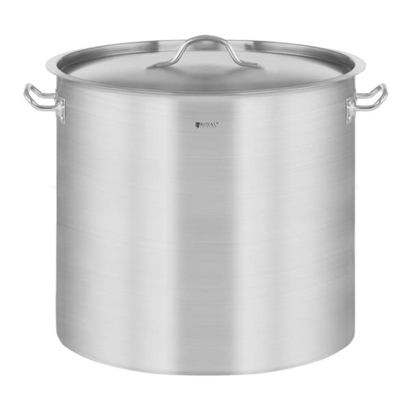 Cateringgryde med låg, rustfrit stål, til induktionskomfur, 21 L