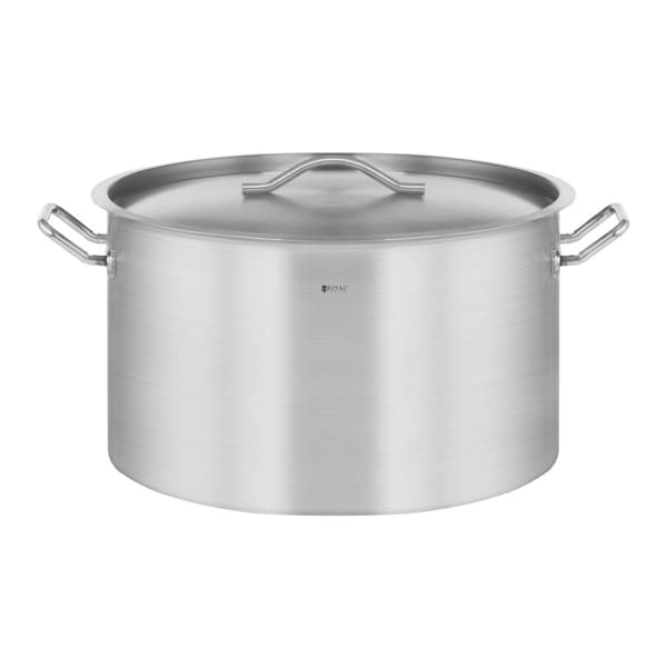 Cateringgryde med låg, rustfrit stål, til induktionskomfur, 58 L