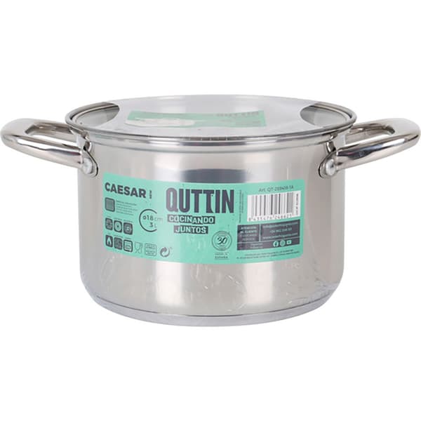 Quttin Induktionsstålpanna Med Lock New Caesar 18 Cm