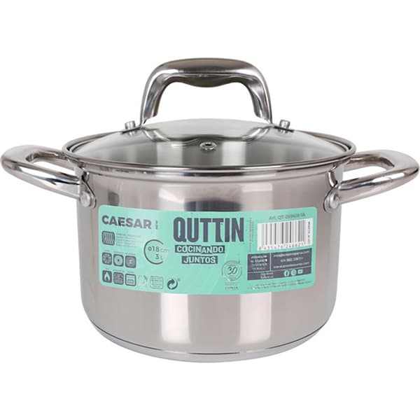 Quttin Induktionsstålpanna Med Lock New Caesar 18 Cm