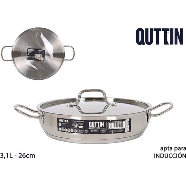 Quttin Låg Kastrull + Lock 26 Cm/0.8 Mm/ Qhotel 3.1l