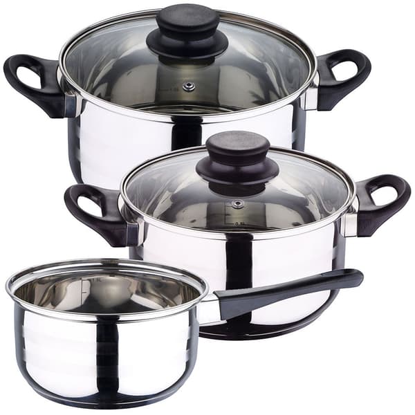 Wellhome Sæt Med 3 Rustfrie Stålpande 16/20/24 Cm 5 Stykker