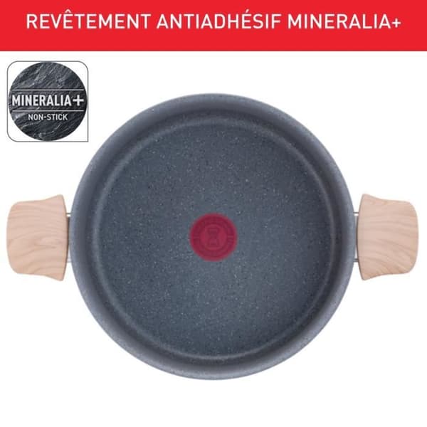 TEFAL Faitout 24 cm + ångkorg, Induktion, Non-stick beläggning, + Naturliga mineraler, Thermo-Signal, Tillverkad i Frankrike G2669003