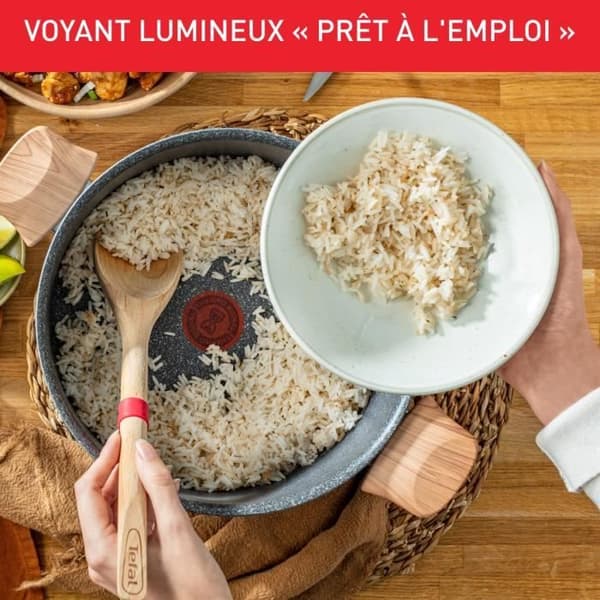 TEFAL Faitout 24 cm + ångkorg, Induktion, Non-stick beläggning, + Naturliga mineraler, Thermo-Signal, Tillverkad i Frankrike G2669003