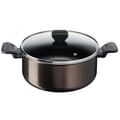 Miniatyrbild 1 av 5: TEFAL Easy Cook &amp; Clean holländsk ugn 24 cm + glaslock, icke-induktion, non-stick beläggning, tillverkad i Frankrike B5544602