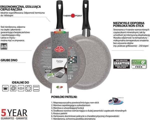 Ballarini Panna cepsanai Cortina Granitium 24cm/3 8mm 31000455