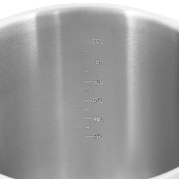 Teräskattila mittakupin kannella sähkökaasu-induktioliedelle, 98 l