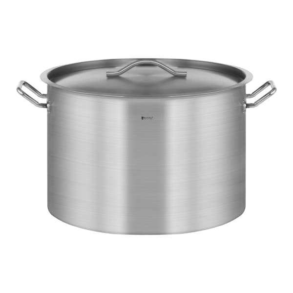 Cateringgryde med låg, rustfrit stål, til induktionskomfur, 113 L
