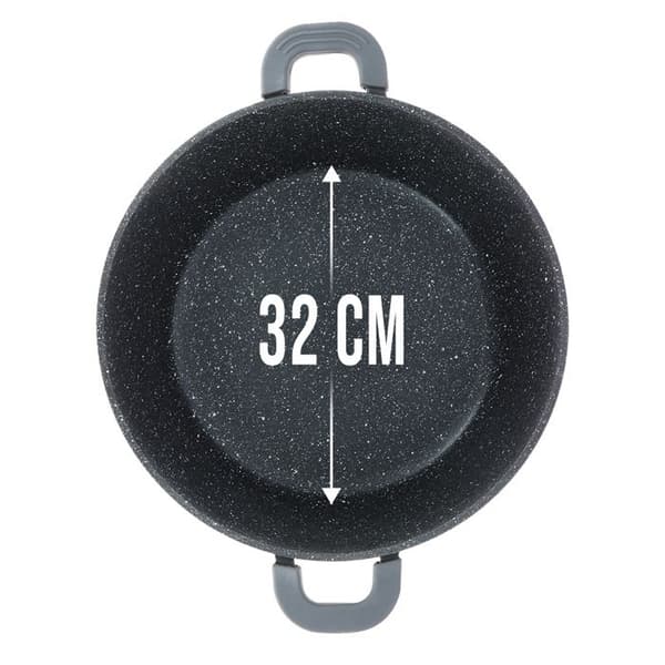 Gryta 32cm 8,6 liter alla värmekällor + induktion Tål ugn och diskmaskin... non-stick marmor med lock