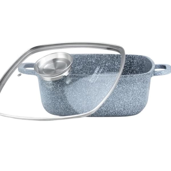 Gryta 20cm 2,5 liter alla värmekällor + induktion Tål ugn och diskmaskin... non-stick marmor med lock