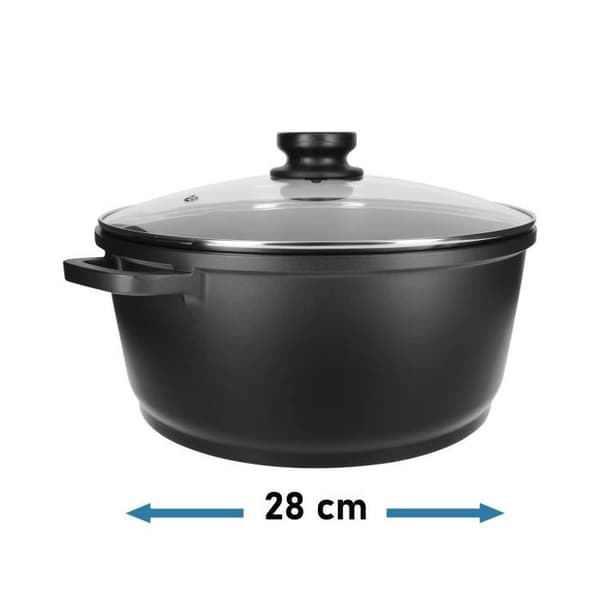 Stockpot - ALPINA - 28 cm - Non-stick - Glaslock