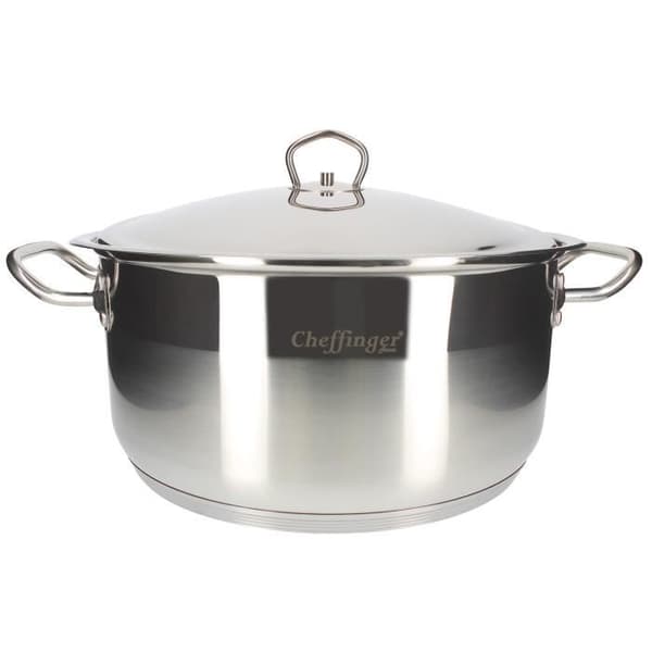 Marmite - Cheffinger - 32 cm - Rostfritt stål - Lock ingår - Ergonomiska handtag