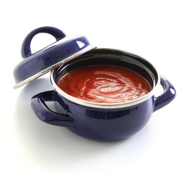 Gryde til supper og saucer med låg, blå, 0,3 l - Hendi 625804