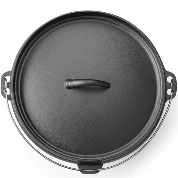 Gjutjärnsgryta, jaktgryta över elden för soppor och grytor. 310 x 155 mm 7,2 l