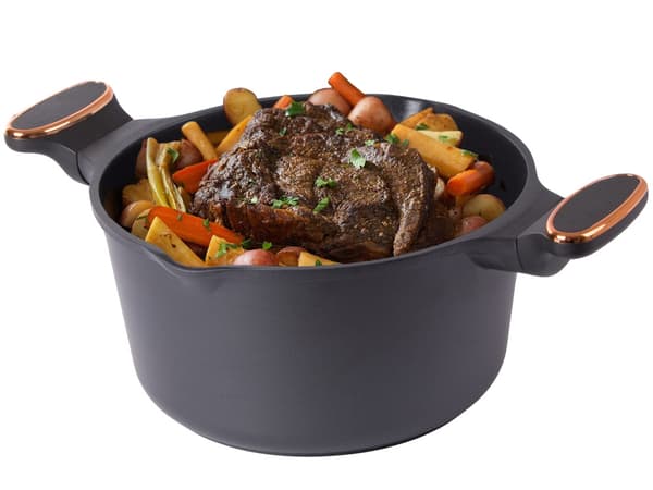 7L Kastrull med lock – Non stick beläggning – Induktionshäll