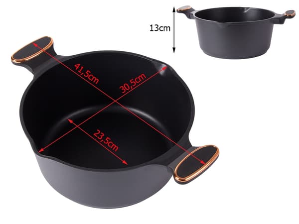 7L Kastrull med lock – Non stick beläggning – Induktionshäll