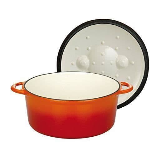 GSW 717243Gjutjärn ögonskugga gryta med lock 4liter, orange/kräm, 24cm 2st