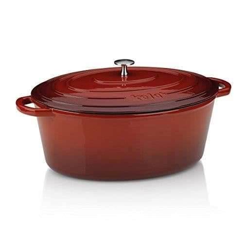 Kela 11943 Gryta med lock, gjutjärn, emaljbeläggning, hög värmelagring, lämplig för induktion, 9,5 L, R 1194