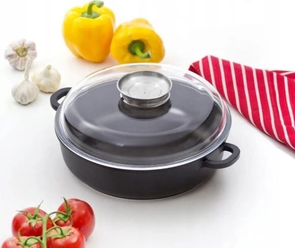 Gili Magnat stekepanne / stekepanne med lokk og Aroma Knob System 28 cm AMBITION