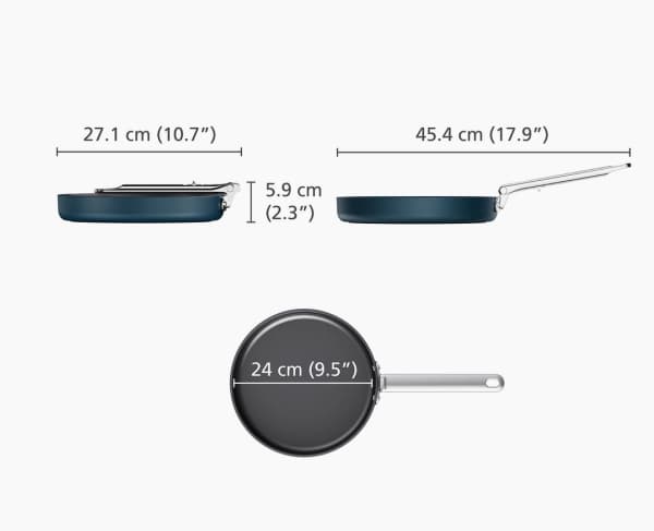 Joseph Joseph Space, Rund, All-bruk panne, Blå, Keramisk, 232 °C, Aluminium