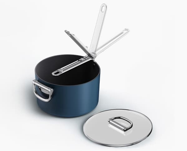 Joseph Joseph Space, Rund, Blå, Aluminium, Keramisk, Rustfritt stål, Rustfritt stål