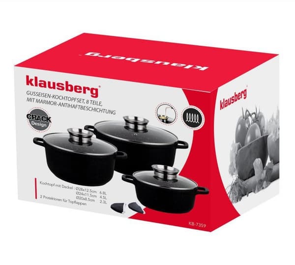 SÆT MED 8 ELEMENTER KLAUSBERG GRANITGRYDER KB-7359