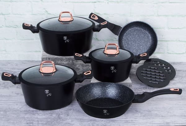 GRANITKRYTA SET 10 st. BERLINGER HAUS BLACK ROSE BH-1645