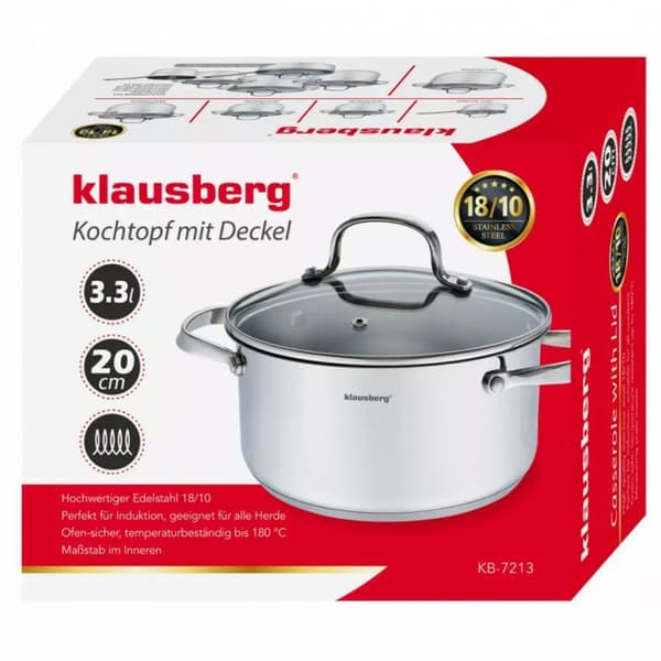 KLAUSBERG GRYDE MED LÅG 3,3 L KB-7213