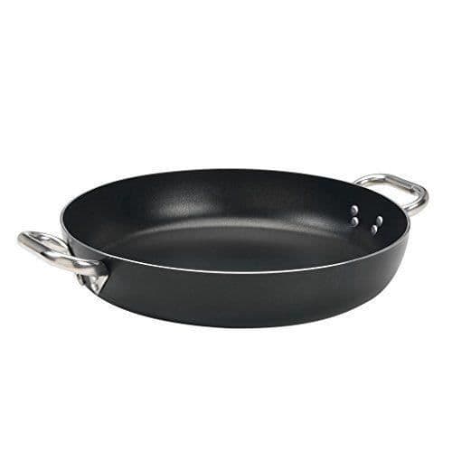 Pentole Agnelli Cocottes Agnelli alblack Pan i aluminium, 3mm tjock, med 2 handtag i rostfritt stål, svart,