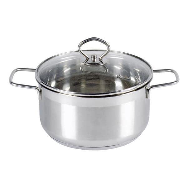 KRÜGER Krüger Calypso Gryta i rostfritt stål med genomskinligt lock - Silver - Diameter 16 cm - 101016 MA