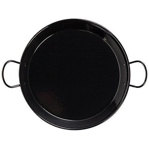 La Valenciana 36 cm emaljerat stål - Induktionskompatibel-Paella Pan med svarta keramiska handtag - 5436