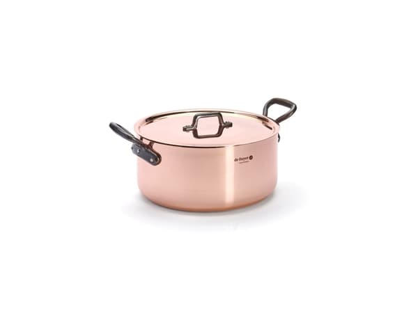 de Buyer 6466.28, 8 l, Rund, Kobber, Kopper, Rustfritt stål, Støpejern