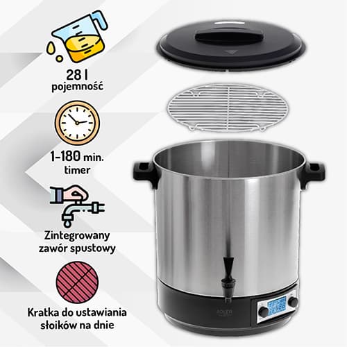 AD 4496 Kattila / Sähköpastörointiastia - 28L
