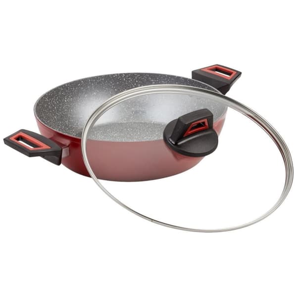 RUND KRUTA, 28CM, MED GLASLOCK, 3,8L