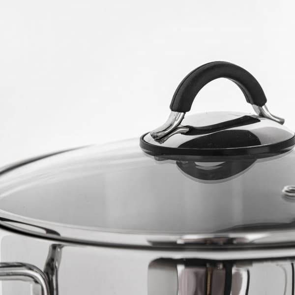 DALIE teräskannu kannella, 20 cm, 4,8 l, kaasu, induktio