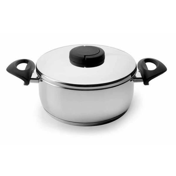Studio gryta i rostfritt stål + lock - D: 20 cm