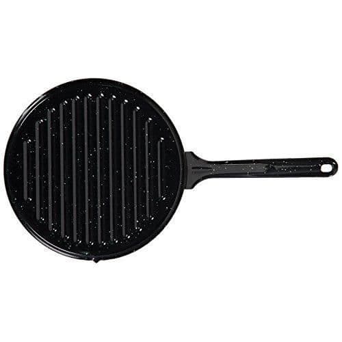 La valenciana Stekpanna 22cm rund emaljerad stål Grillpanna, svart Parent, svart, 22 cm - 1222