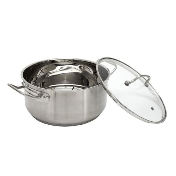 Faitout med Glaslock "Inox" 28cm Silver