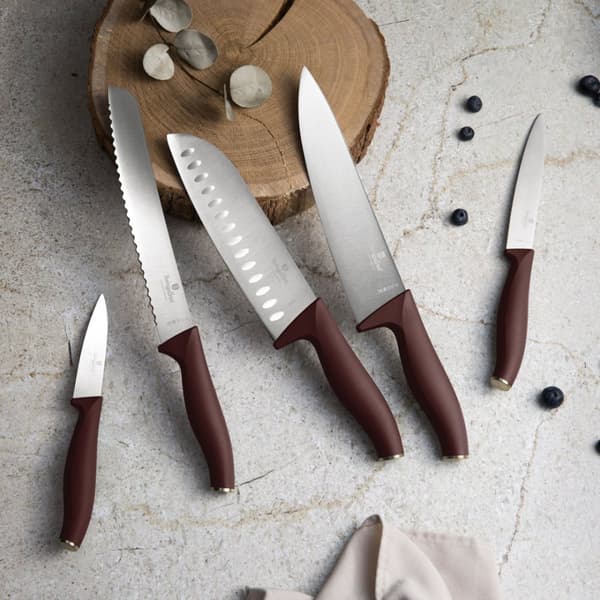 SÆT MED 5 KØKKENKNIVE MED BLADE BERLINGER HAUS BH-2944 LEONARDO