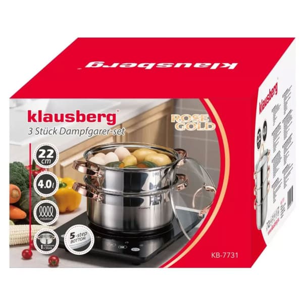 KLAUSBERG DAMPKRYDE 3 STK 22cm KB-7731 ROSEGULD