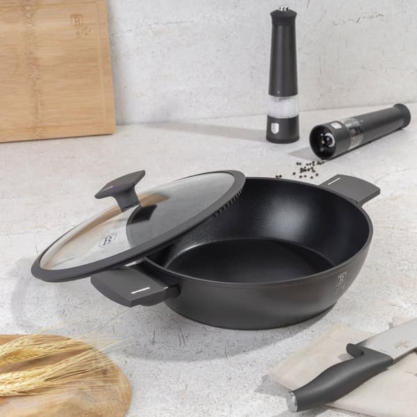 FLAD TITANIUM GRYDE MED LÅG 28cm BERLINGER HAUS BH-8128 ANTRACIT